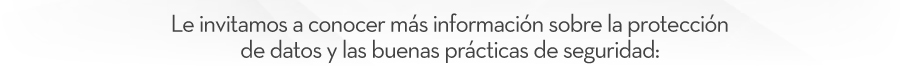 Le invitamos a conocer más información sobre la protección de datos y las buenas prácticas de seguridad: