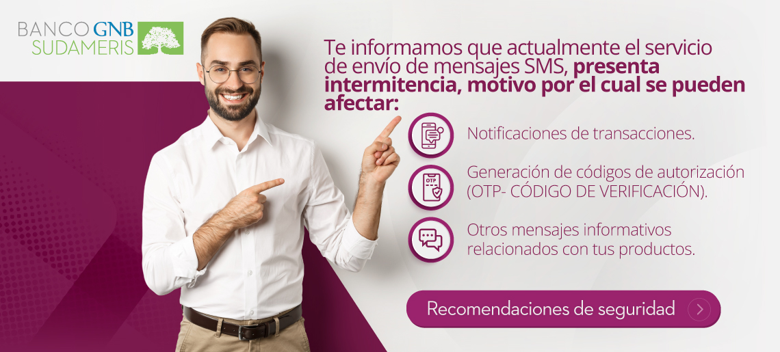 ¡Te informamos que actualmente el servicio de envío de mensajes SMS, presenta intermitencia