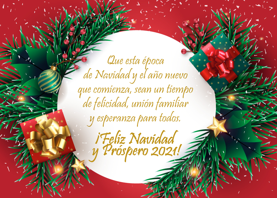 ¡Feliz Navidad y Próspero 2021!