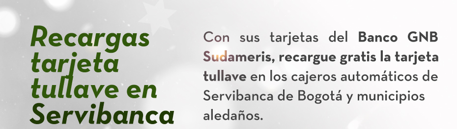 Recargas tarjeta  tullave en Servibanca