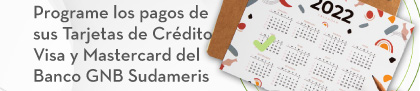 Programe los pagos de sus Tarjetas de Crédito Visa y Mastercard del Banco GNB Sudameris