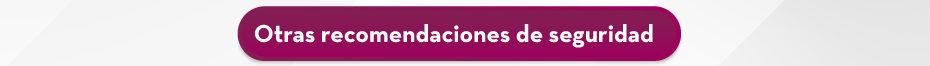 Otras recomendaciones de seguridad