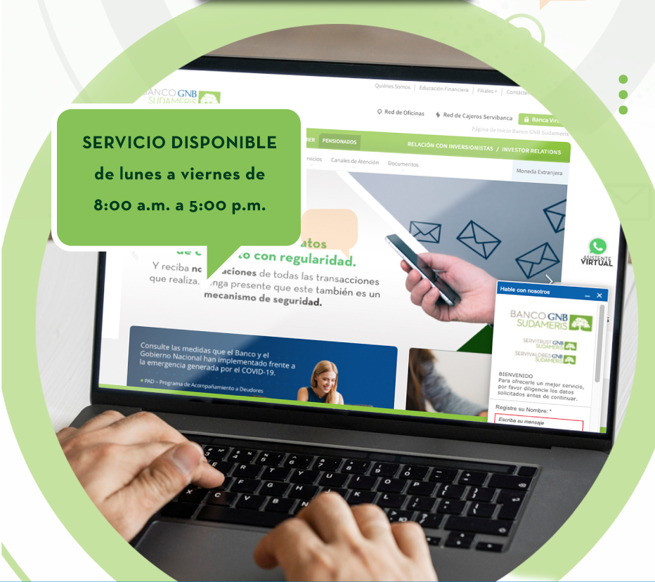 Servicio disponiblede lunes a viernes de 8:00 a.m. a 5:00 p.m.