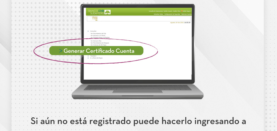 Si aún no está registrado puede hacerlo ingresando a