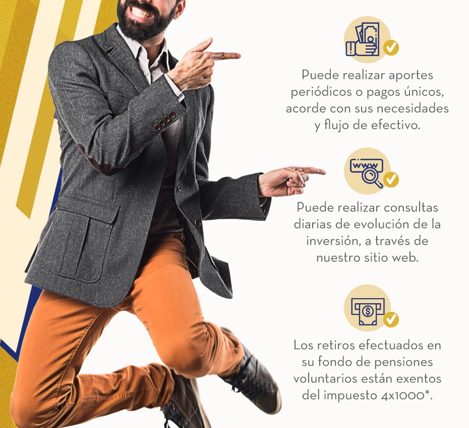 Puede realizar aportes periódicos o pagos únicos 