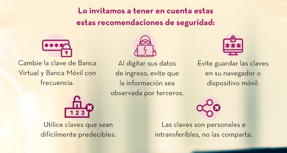 Lo invitamos a tener en cuenta estas recomendaciones de seguridad:
