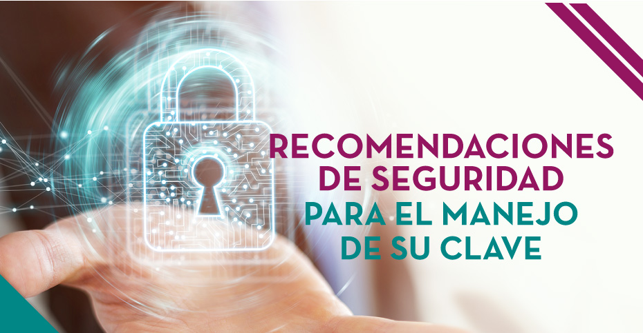 RECOMENDACIONES DE SEGURIDAD PARA EL MANEJO DE SU CLAVE