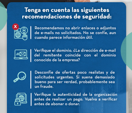Tenga en cuenta las siguientes recomendaciones de seguridad: