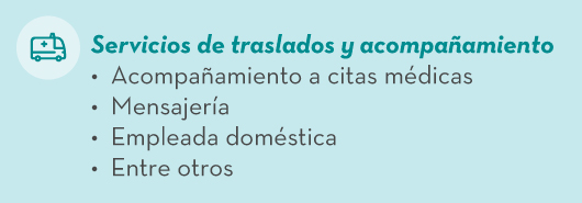 Servicios de traslados y acompañamiento