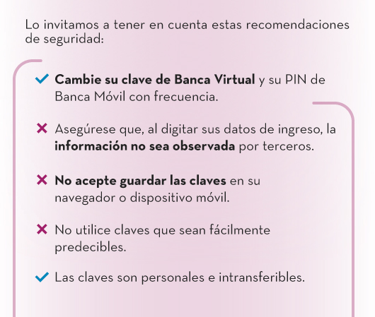 Lo invitamos a tener en cuenta estas recomendaciones de seguridad: