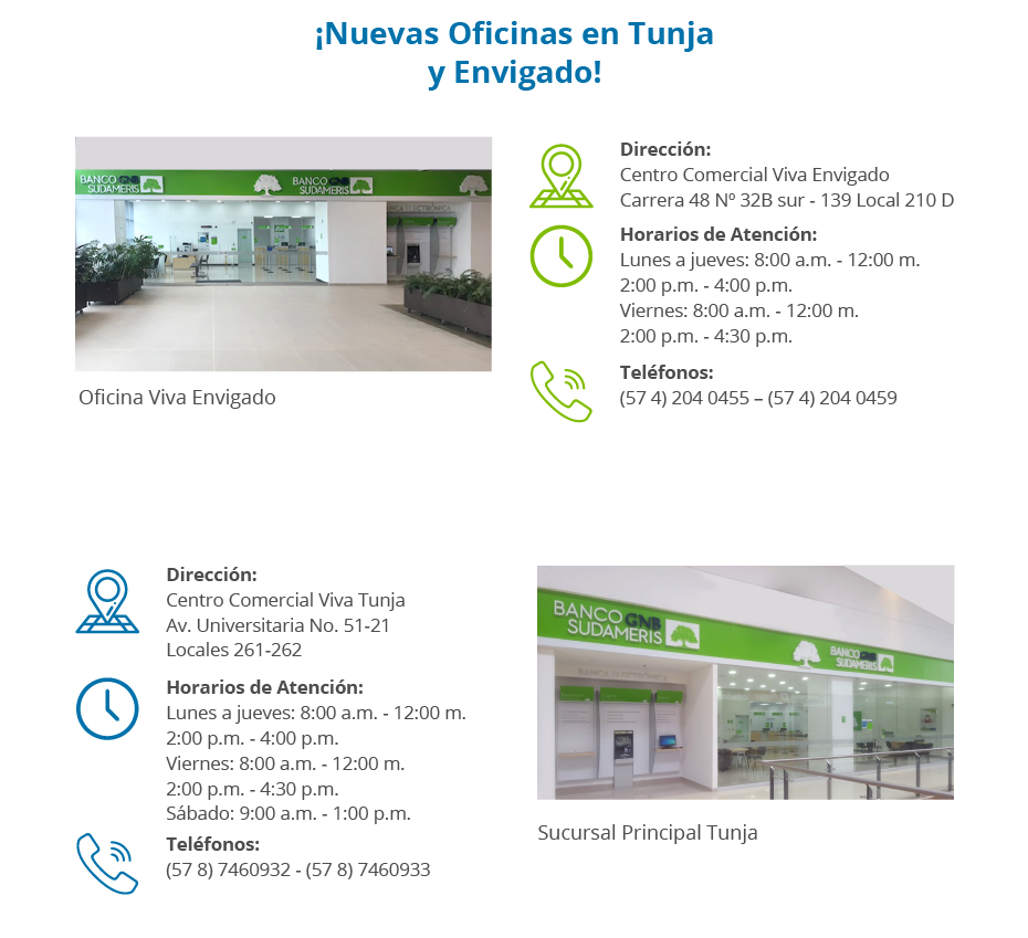 Banco sudameris viva envigado horario